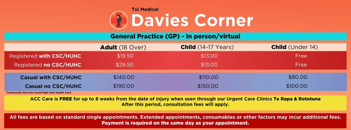 Davies Corner fees